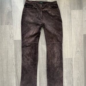 Danier Brown Suede Straight Leg Pants